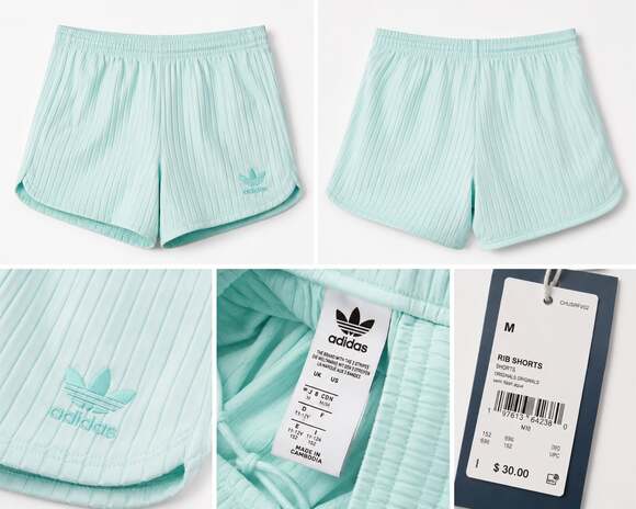 Adidas Pants - Adidas Originals Essentials Wide Rib Sprinter Shorts in Semi Flash Aqua